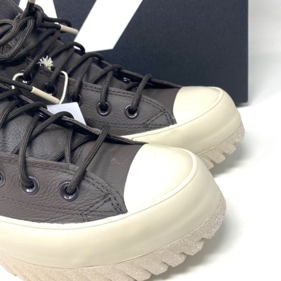 Converse Chuck Taylor Lugged 2.0 High Top Women's Brown Leather Sneakers A00911C - Picture 7 of 10